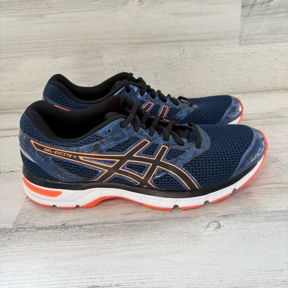 Asics Men’s Size 8.5 Gel-Excite 4 Lace Up Running Shoes In Blue/Orange
